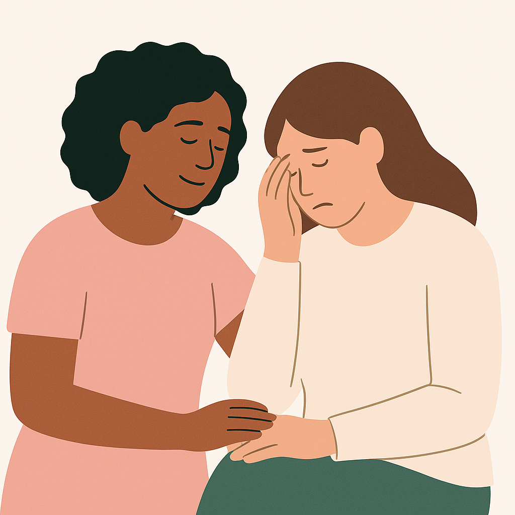 To kvinner hvor en trøster den andre